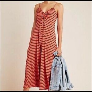 Anthropologie Striped Jetsetter cropped Jumpsuit size small